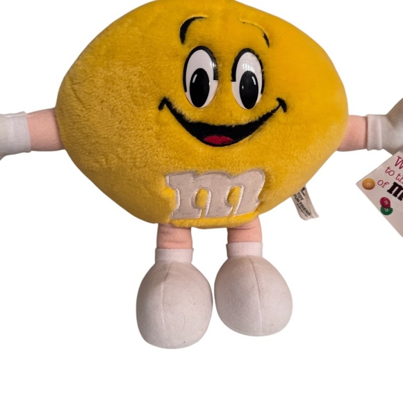 M&M Mars Chocolate Candy NWT Vintage 1994 yellow plush fun friend stuffed toy - Picture 2 of 5
